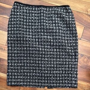 Talbots Black and White Tweed Pencil Skirt